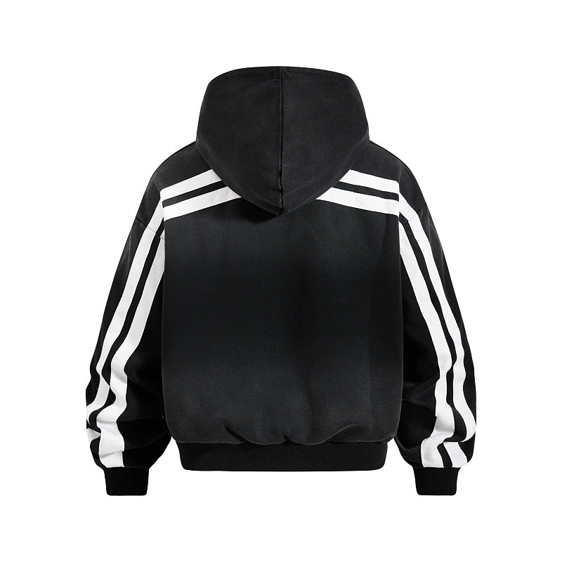 Yiaknis Zip-Up Hoodie and Sweatpants Set, Script Print, Blue and Black – photo 7