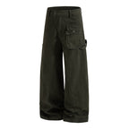 Yiaknis Wide-Leg Cargo Trousers, Thigh Pocket, Dark Green and Navy – photo 7
