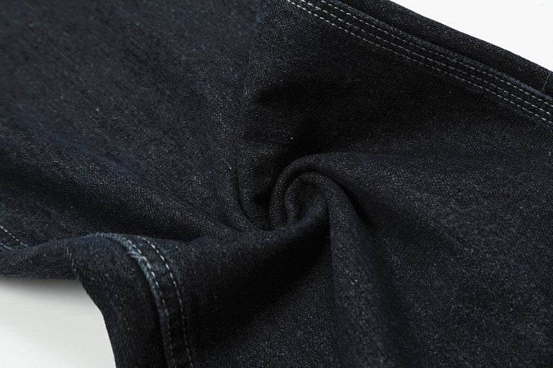 Yiaknis Dark Denim Overalls with Red Plaid Pockets and Cuffs