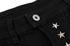 Yiaknis Flared Trousers with Star Studs on Fly Placket, Black – photo 7