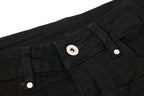 Yiaknis Black Flared Jeans with Zip Pocket and Studs – photo 7
