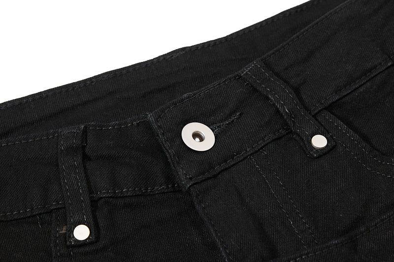 Yiaknis Black Flared Jeans with Zip Pocket and Studs – photo 7