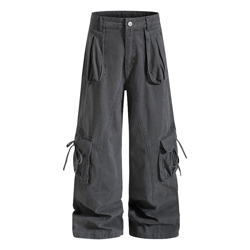Yiaknis Cargo Trousers, Drawstring Pockets, Khaki and Dark Grey – photo 8