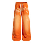 Yiaknis Wide-Leg Trousers, Script Letter, Black and Orange – photo 8