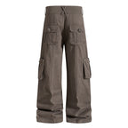 Yiaknis Grey and Brown Wide-Leg Cargo Trousers – photo 8