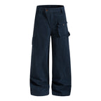 Yiaknis Wide-Leg Cargo Trousers, Thigh Pocket, Dark Green and Navy – photo 8