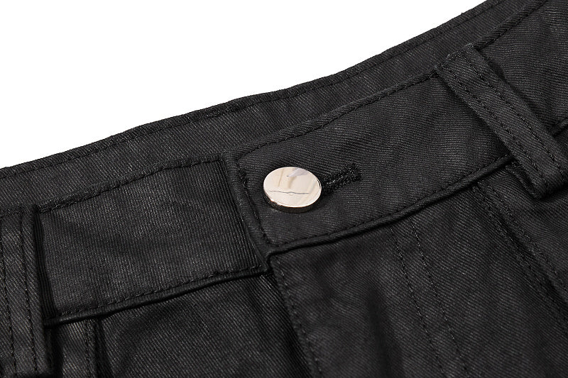 Yiaknis Black Wide-Leg Cargo Shorts with Drawstring Hems – photo 8