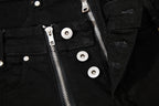 Yiaknis Black Flared Jeans with Zip Pocket and Studs – photo 8