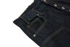 Yiaknis Wide-Leg Cropped Denim Trousers, Button Fly, Black – photo 8