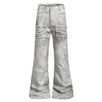 Yiaknis Flared Trousers with Washed Finish, Black and Light Grey – photo 8