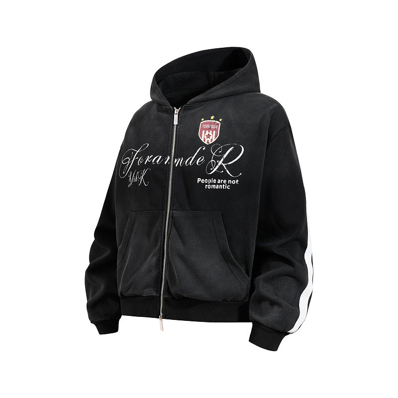 Yiaknis Zip-Up Hoodie and Sweatpants Set, Script Print, Blue and Black – photo 8