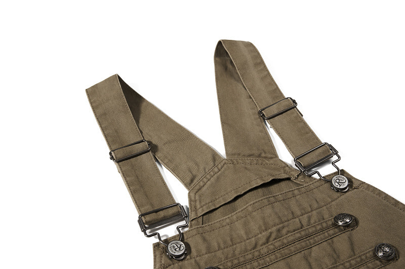 Yiaknis Cargo Overalls, Side Pockets, Khaki and Army Green