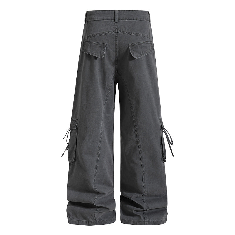 Yiaknis Cargo Trousers, Drawstring Pockets, Khaki and Dark Grey – photo 9