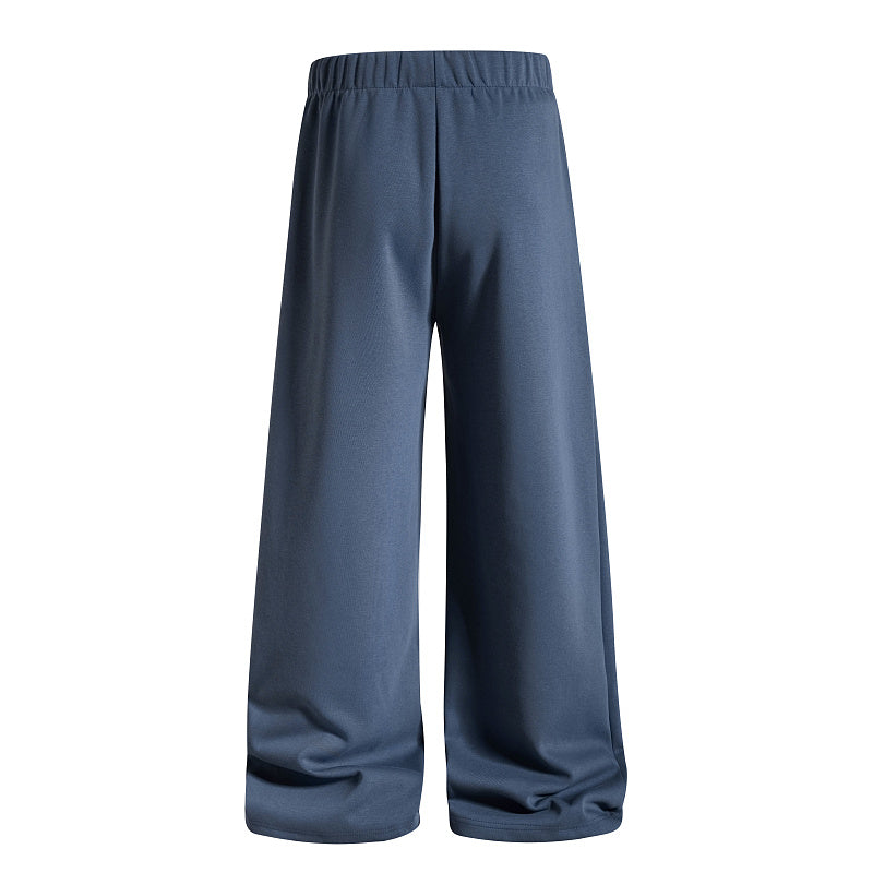 Yiaknis Wide-Leg Sweatpants with Large 13 Print, Light Grey and Blue