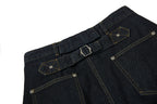 Yiaknis Wide-Leg Cropped Denim Trousers, Button Fly, Black – photo 9