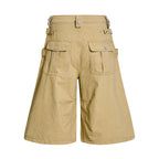 Yiaknis Wide-Leg Cropped Cargo Trousers, Button Fly, Green and Khaki – photo 9