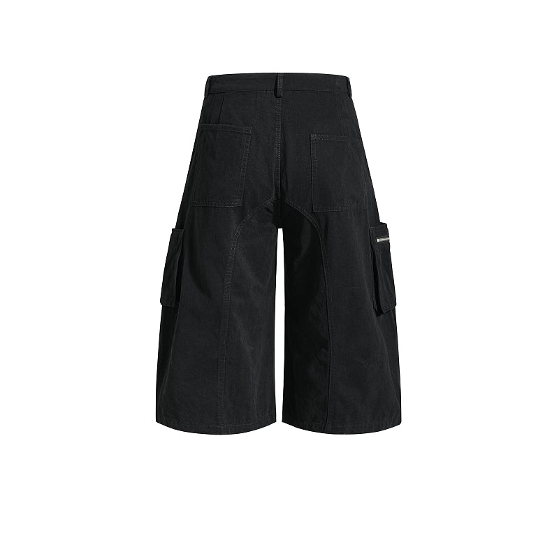 Yiaknis Wide-Leg Cropped Cargo Trousers, Lace-Up Legs, Off White and Black – photo 9