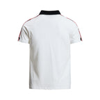 Yiaknis Men's Black and White Polo Shirt, Red Stripe – photo 9
