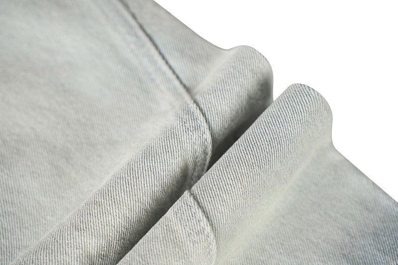 Yiaknis Light Blue Wide-Leg Denim Cargo Capri Pants – photo 9