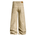 Yiaknis Wide-Leg Trousers with Rope Front Lacing, Black and Beige – photo 9