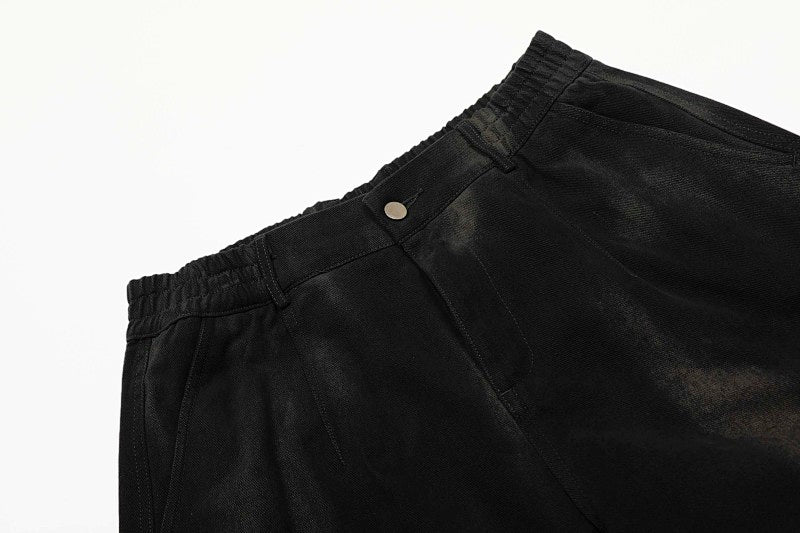Yiaknis Wide-Leg Black and Washed Dark Grey Capri Pants – photo 9