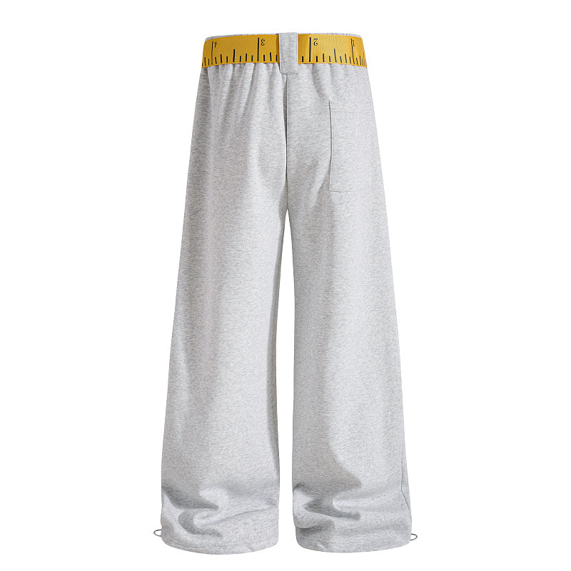 Yiaknis Wide-Leg Sweatpants, Colourful Buttons, Black and Light Grey