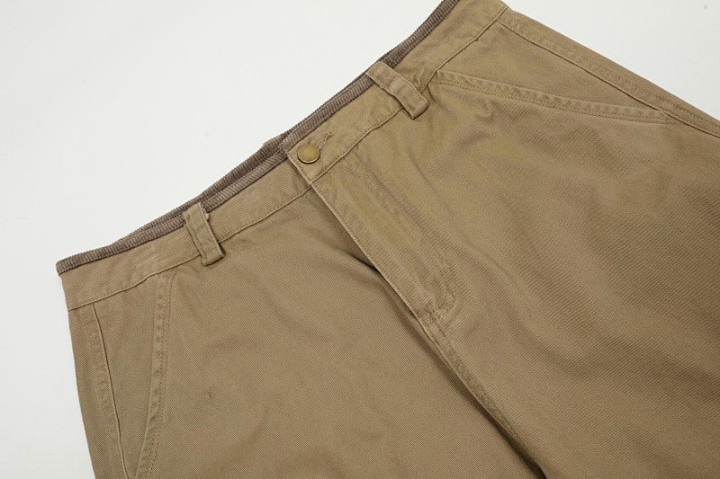 Yiaknis Wide-Leg Cargo Trousers with Flap Pockets, Khaki and Dark Grey – photo 9