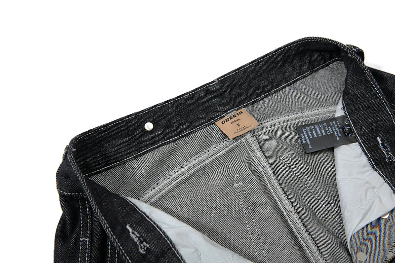 Yiaknis Black Denim Overalls with Toggle Fastening - Black Denim
