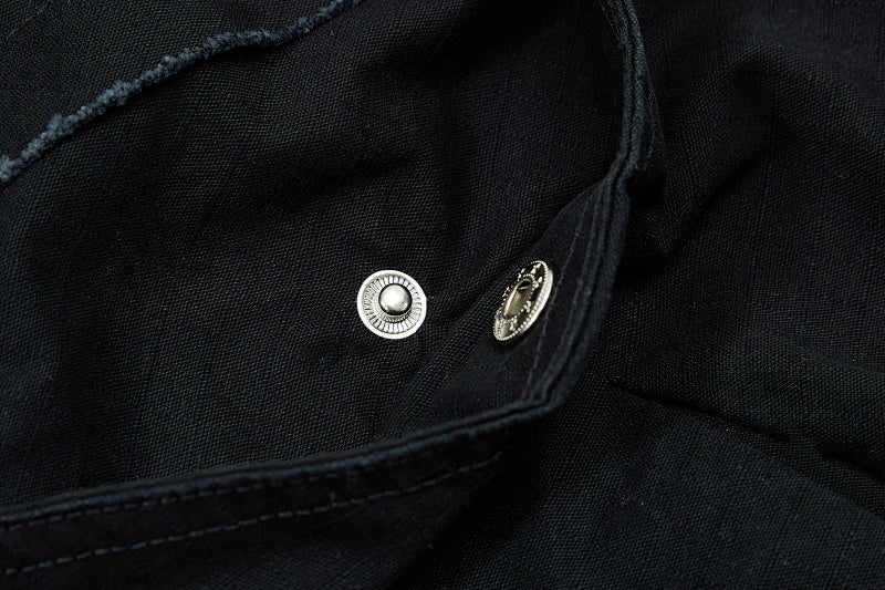 Yiaknis Wide-Leg Overalls with Snap Buttons - Black, Off White