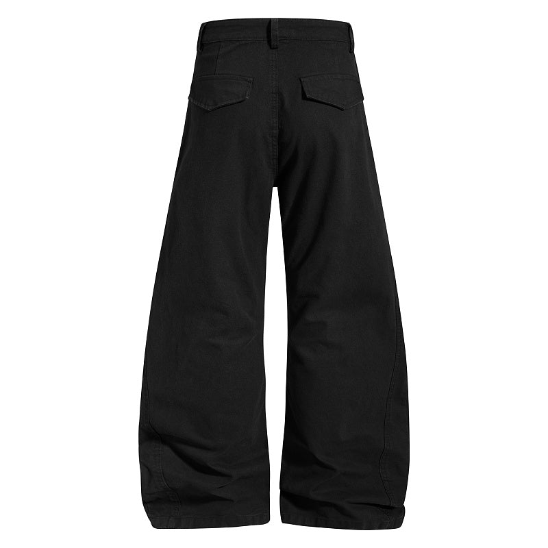 Yiaknis Wide-Leg Trousers with Button Fly and Flap Pockets, Khaki and Black – photo 9