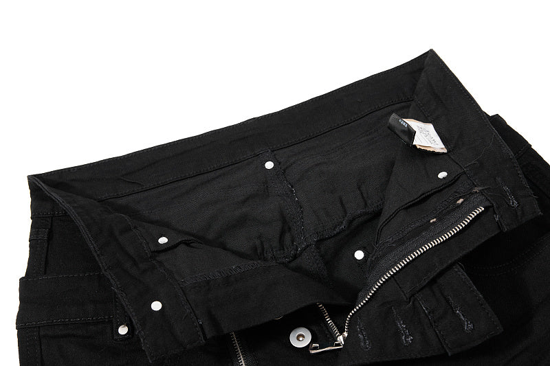 Yiaknis Black Flared Jeans with Zip Pocket and Studs – photo 9