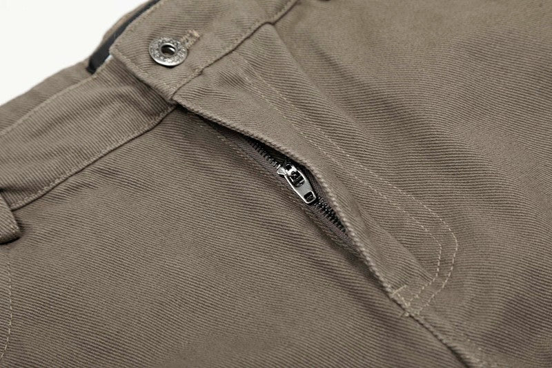 Yiaknis Wide-Leg Trousers with Button Fly and Side Pockets, Khaki and Black – photo 10