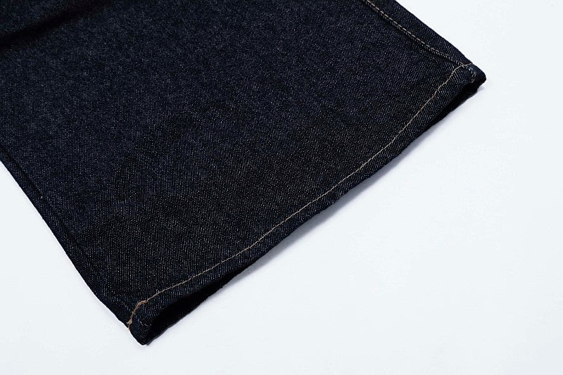 Yiaknis Dark Denim Cargo Overalls with Multiple Pockets - Wide Leg