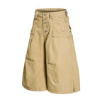 Yiaknis Wide-Leg Cropped Cargo Trousers, Button Fly, Green and Khaki – photo 10