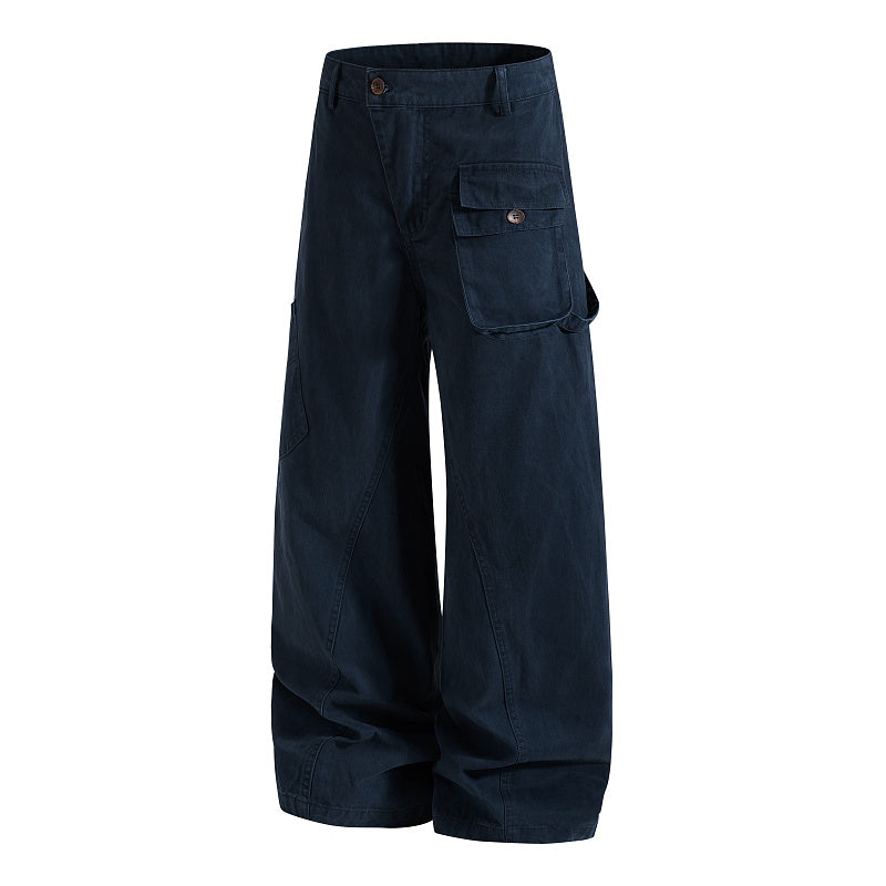Yiaknis Wide-Leg Cargo Trousers, Thigh Pocket, Dark Green and Navy – photo 10