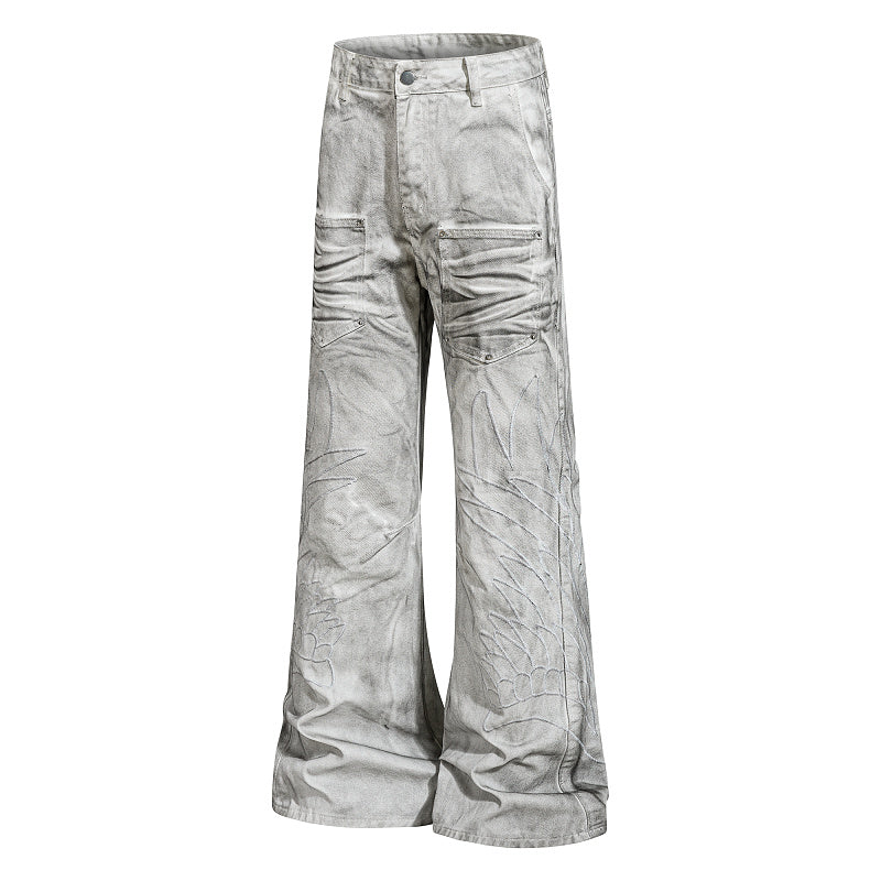 Yiaknis Flared Trousers with Washed Finish, Black and Light Grey – photo 10