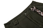 Yiaknis Wide-Leg Cargo Trousers, Snap Pockets, Dark Green and Black – photo 10
