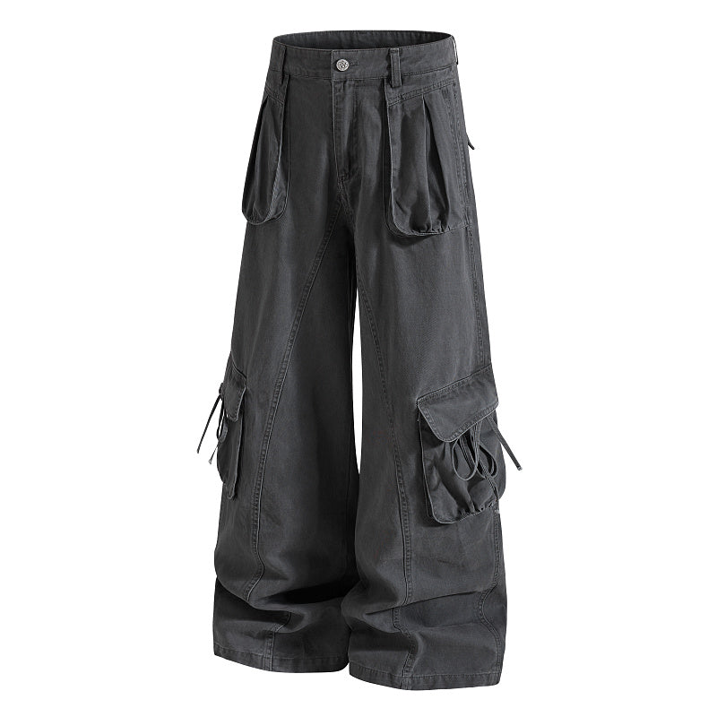 Yiaknis Cargo Trousers, Drawstring Pockets, Khaki and Dark Grey – photo 10
