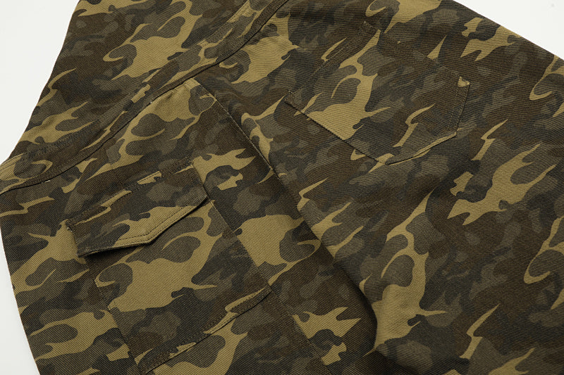 Yiaknis Camouflage Wide-Leg Overalls with Adjustable Straps