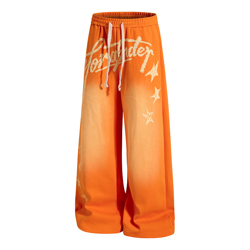Yiaknis Wide-Leg Trousers, Script Letter, Black and Orange – photo 10