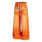 Yiaknis Wide-Leg Trousers, Script Letter, Black and Orange – photo 10