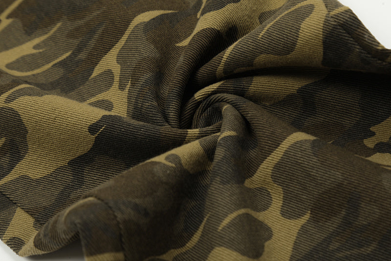 Yiaknis Camouflage Wide-Leg Overalls with Adjustable Straps