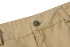 Yiaknis Khaki and Dark Grey Wide-Leg Cargo Trousers with Back Flap Pockets – photo 11