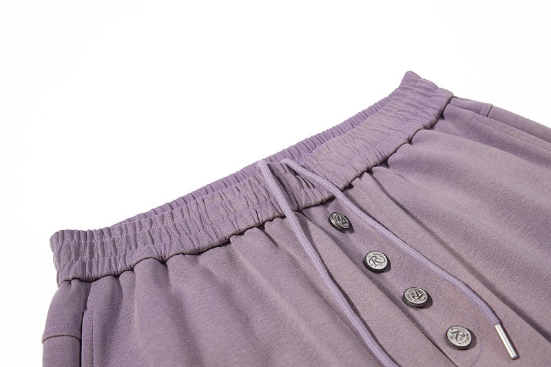 Yiaknis Wide-Leg Sweatpants, Letter Print, Light Purple and Black
