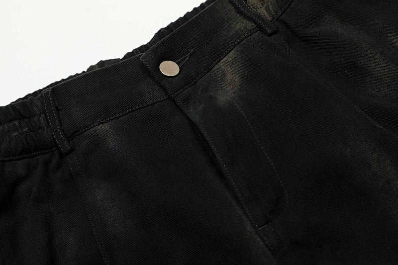 Yiaknis Wide-Leg Black and Washed Dark Grey Capri Pants – photo 11