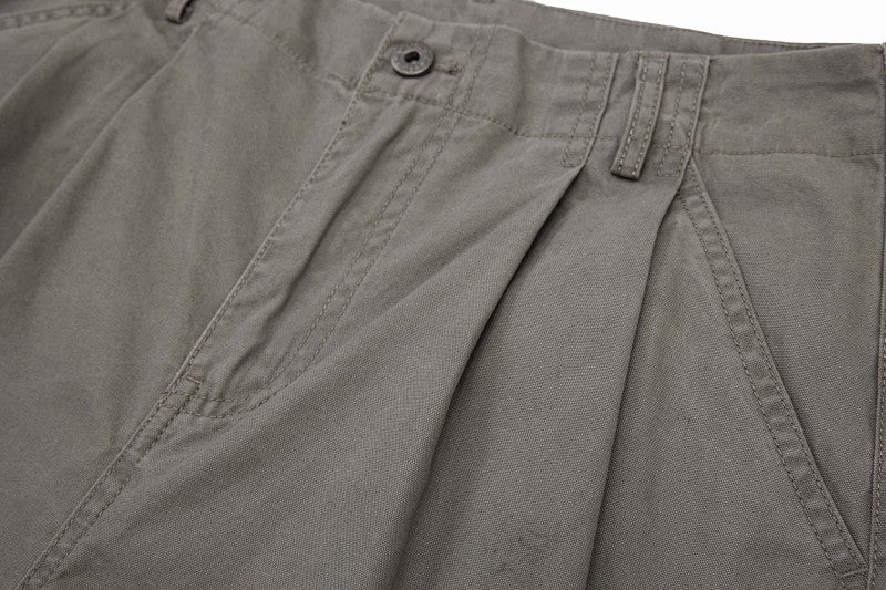 Yiaknis A-Line Cropped Trousers, Cargo Pockets, Grey and Light Grey