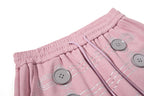 Yiaknis Wide-Leg Sweatpants with Button and Line Print, Pink and Blue – photo 11