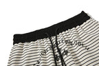 Yiaknis Striped Wide-Leg Trousers, Letter Print, Black and White Stripes – photo 11