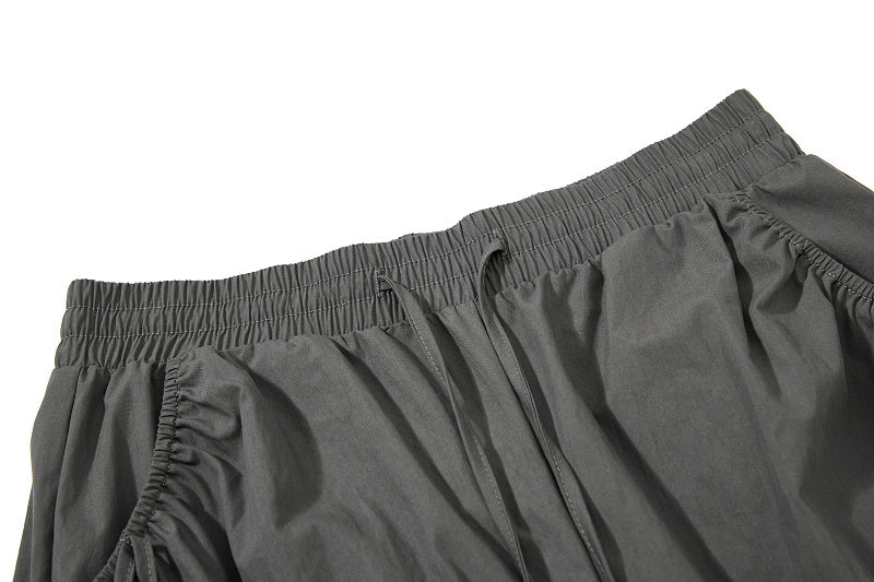 Yiaknis Wide-Leg Cropped Trousers, Elastic Waist, Grey and Blue – photo 11