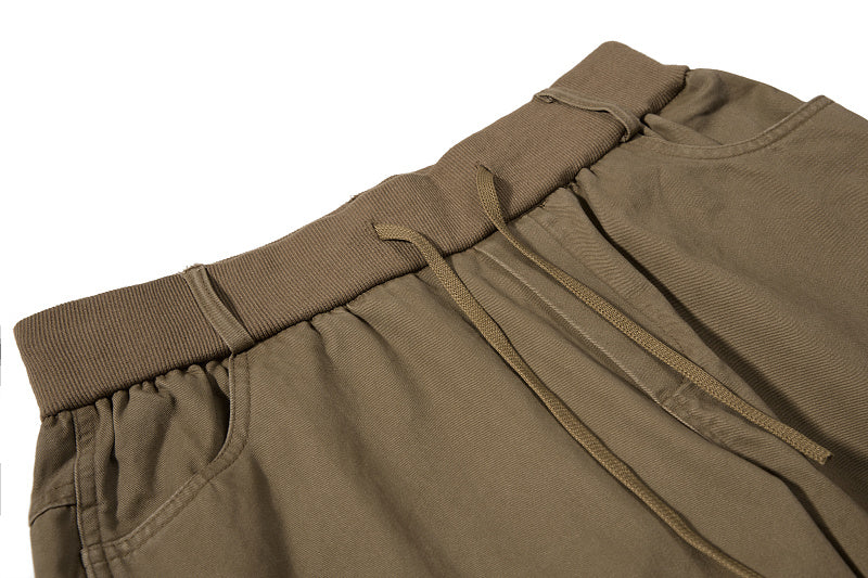 Yiaknis Baggy Wide-Leg Trousers, Drawstring Waist, Khaki and Dark Grey – photo 11
